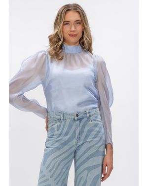 Dante6 Damen Blusen Ocean Puffy Sleeve Top - Blau