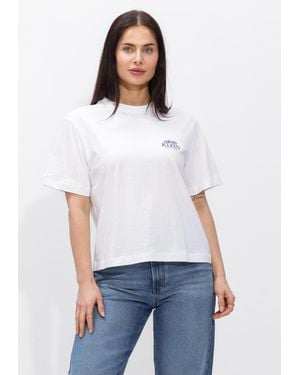 Calvin Klein Damen Tops & T-Shirts Ss Boxy Graphic T-Shirt - Weiß