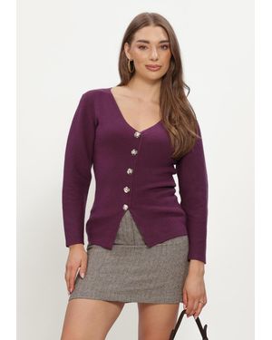 Ydence Damen Pullover & Cardigans Knitted Top Daisy - Lila