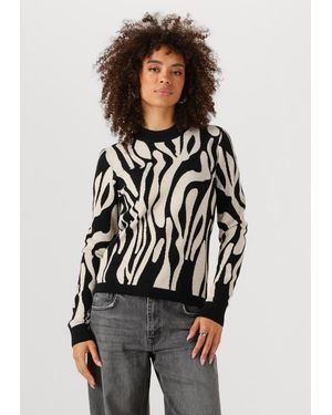 Object Damen Pullover & Cardigans Objray L/S Knit Pullover Aop - Weiß