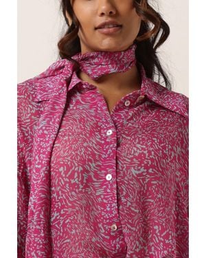 Goosecraft Bluse Gc Rosie Blouse Print - Rot