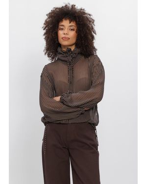 Dante6 Damen Blusen Shapiro Pinstripe Blouse - Braun