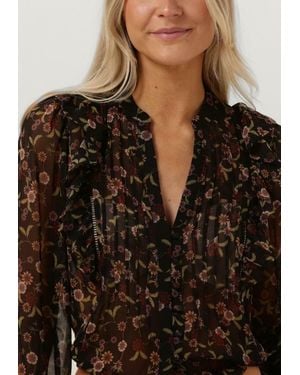 Guess Bluse Ls Dionne Tie Front Top - Braun