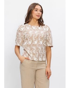 Object Damen Tops & T-Shirts Objmya 2/4 Re Top - Natur