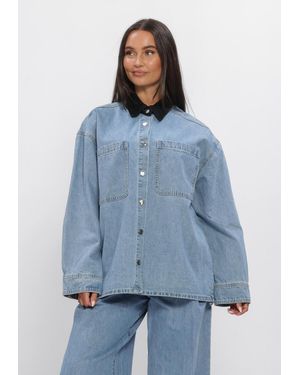 EDITED Damen Blusen Amber Shirt - Blau