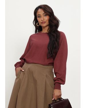 Minus Damen Pullover & Cardigans Msdana Bat Sleeve Knit Pullover - Rot