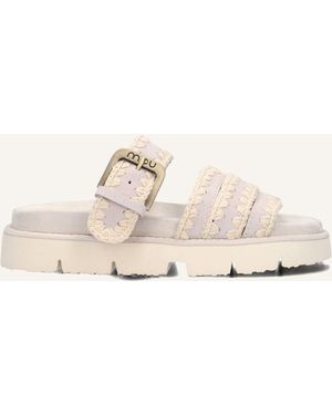 Mou Damen Pantoletten Bio Sandal Buckle Strap - Schwarz