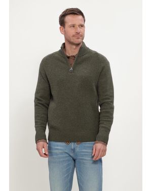 Barbour Herren Pullover & Cardigans Newtown Half Zip Knitted Jumper Knitwear - Grün