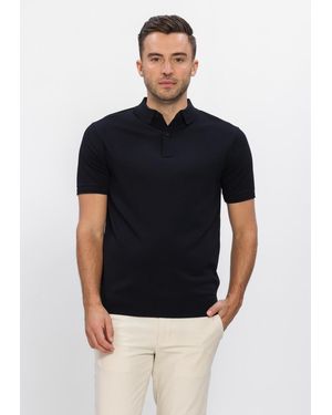 Genti Herren Polos & T-Shirts Polo 2 Button Ss 1260 - Schwarz