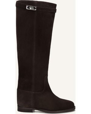 Via Roma 15 Damen Stiefel Stivale New Con Luc - Schwarz