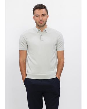 Genti Herren Polos & T-Shirts Polo 2 Button Ss 1260 - Weiß
