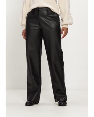 Object Damen Hosen Objliva Mw Wide Pants Noos - Schwarz