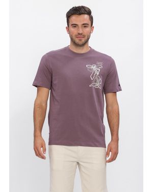 Cast Iron Herren Polos & T-Shirts Short Sleeve R-Neck Regular Fit Single Jersey - Lila