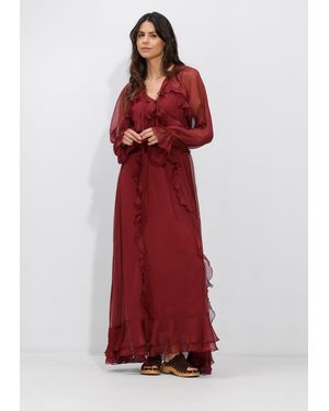 Dante6 Damen Kleider Elivia Chiffon Maxi Dress - Rot