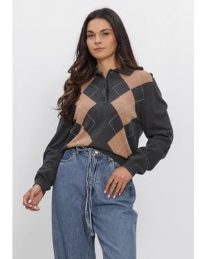 Second Female Damen Pullover & Cardigans Shailene Knit Polo - Blau
