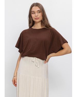 Minus Damen Tops & T-Shirts Msmonika T-Shirt - Braun