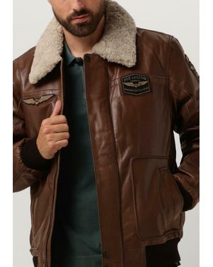 PME LEGEND Lederjack Bomber Jacket Hudson Buff Leather - Braun
