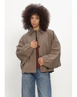Catwalk Junkie Damen Jacken Check Cape Jacket - Grau
