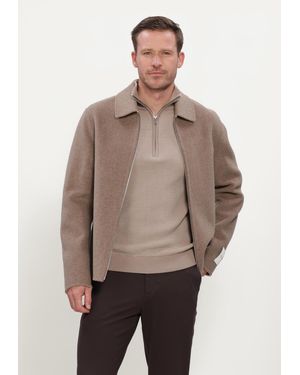 Profuomo Herren Overshirts Overshirt Wo Zip Rev - Natur