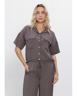 Simplee Damen Blusen Blouse - Grau