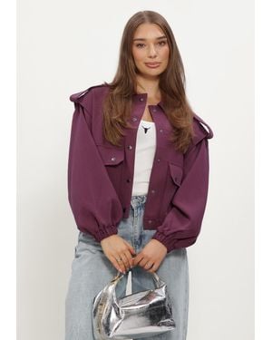 Alix The Label Damen Jacken Ladies Woven Pockets Jacket - Lila