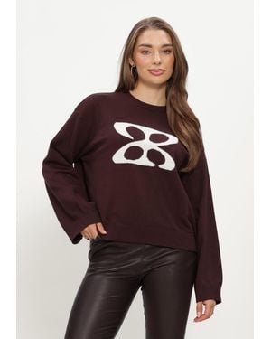 STUDIO AR Damen Pullover & Cardigans Joanna Viscose Blend Knit - Braun