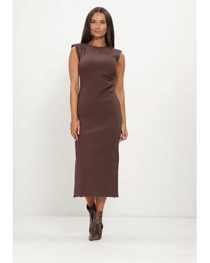 Y.A.S Damen Kleider Yaspina Sl Long Dress - Braun