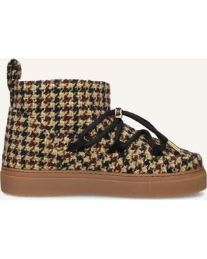 Inuikii Damen Stiefel Plaid Low - Schwarz