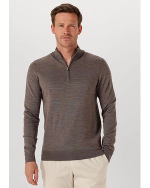 Profuomo Herren Pullover & Cardigans Pullover Half Zip Merino - Grau