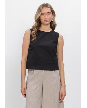Object Damen Tops & T-Shirts Objfie Paige Lo S/L Top - Blau