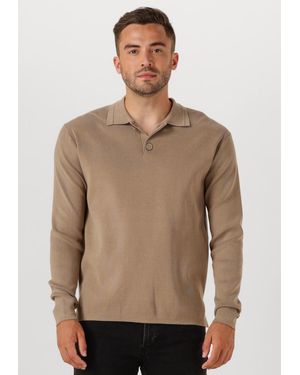 Pure Path Herren Pullover & Cardigans Regular Polo Fit Knitwear - Natur
