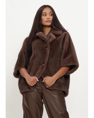 STUDIO AR Damen Jacken Clara Faux Mink - Braun