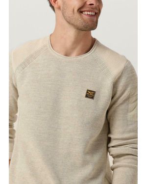 PME LEGEND Pullover R-Neck Cotton Rib Melee Knit Herren - Natur