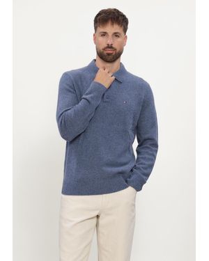 Tommy Hilfiger Herren Polos & T-Shirts Lambswool Ls Polo - Blau