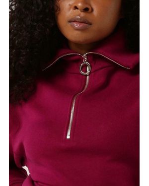 Tommy Hilfiger Pullover Relaxed Cosy 1/2 Zip Sweatshirt - Rot