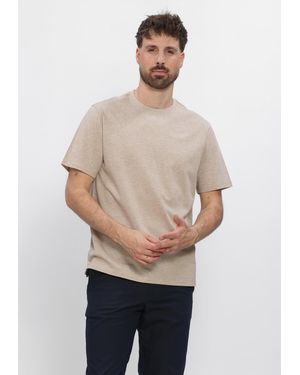 Profuomo Herren Polos & T-Shirts Mercerized Stretch Pique - Natur