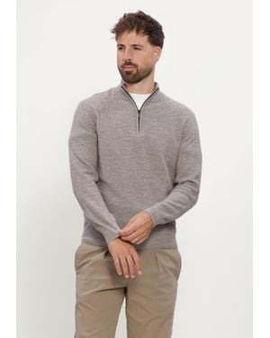 Gentiluomo Herren Pullover & Cardigans Turtle Zip Ls - Grau