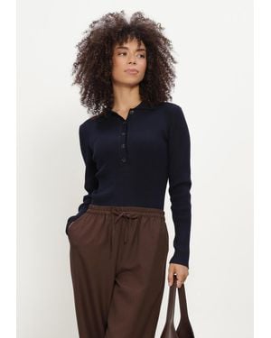Bruuns Bazaar Damen Pullover & Cardigans Anemonebbvalea Knit Polo - Blau
