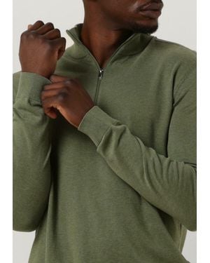 SELECTED Pullover Slhberg Half Zip Cardigan B Herren - Grün