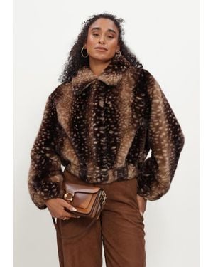 STUDIO AR Damen Jacken Lucy Faux Fawn - Braun