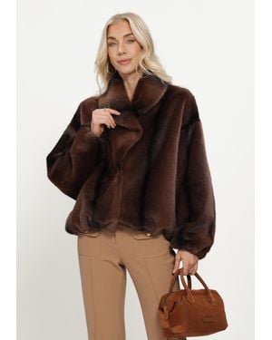 STUDIO AR Damen Jacken Aria Faux Mink - Braun