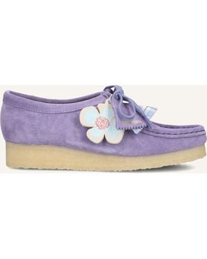 Clarks Damen Schnürschuhe Wallabee W - Lila