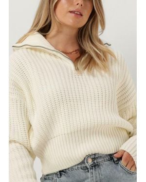 Colourful Rebel Pullover Yfke Knitwear Zip Pullover Damen - Natur