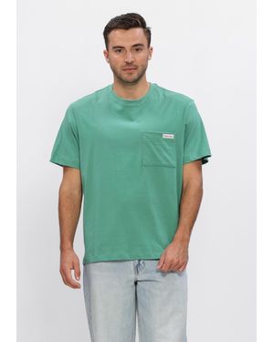 Calvin Klein Herren Polos & T-Shirts Ss 20S Jersey Easy Coin Pocket T - Grün