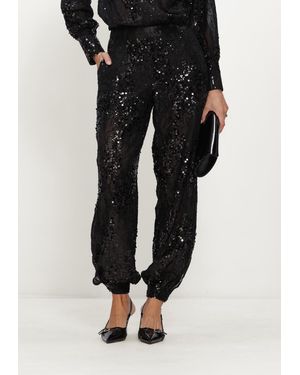 ROUGE EDIT Damen Hosen Roumary Balloon Trouser/Ev - Schwarz