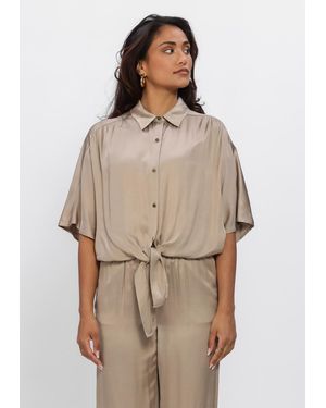 Another Label Damen Blusen Albathylle Shirt S/S - Natur