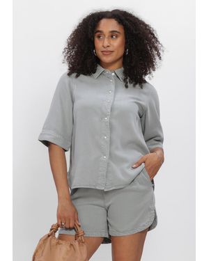 Object Damen Blusen Objframe 2/4 Re Denim Top Noos - Blau