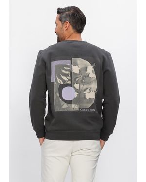 Cast Iron Herren Pullover & Cardigans Relaxed Fit Graphic - Grau