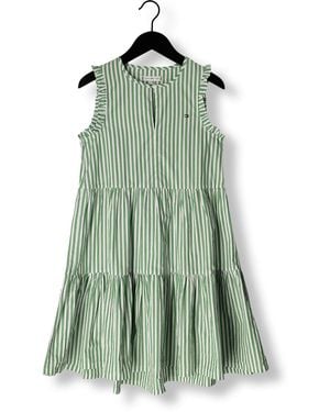Tommy Hilfiger Midikleid Striped Ruffle Dress Slvss Mädchen - Grün