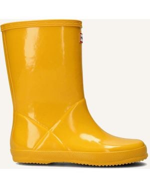 HUNTER Mädchen Stiefel Kids First Classic Gloss - Gelb